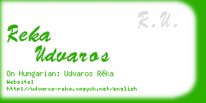 reka udvaros business card