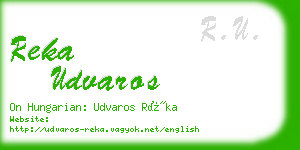 reka udvaros business card